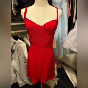 Reformation Christina dress in lipstick red